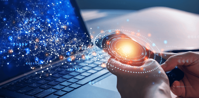 Transfer data, big data and internet of things (IoT) concept