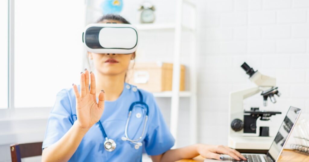 doctor using augmented reality glasses