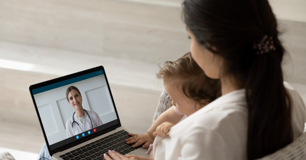 patient having a video consultation with a doctor