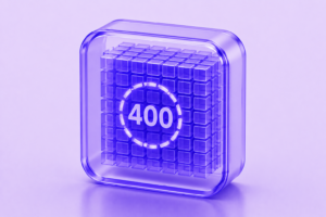 Translucent purple precision chunking engine organizing information into structured 400-token segments for improved AI retrieval accuracy and contextual understanding.