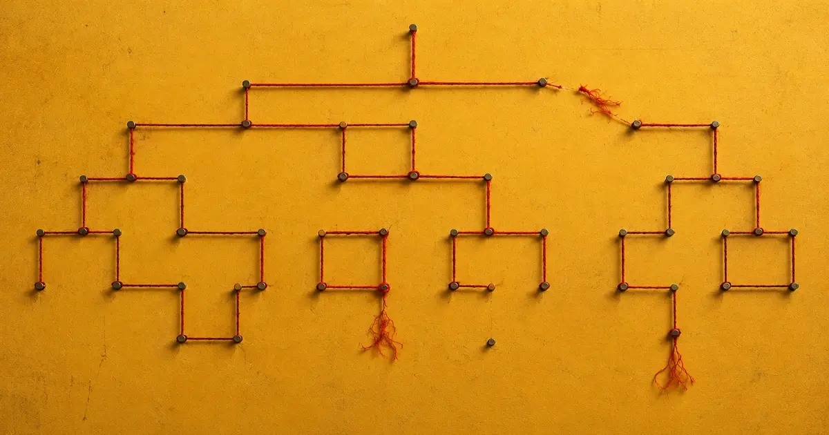 An editorial-style image of an open, heavily annotated book placed on a mustard-yellow surface, filled with handwritten notes, highlights, sticky tabs, arrows, and margin comments tracing ideas around explainability, accountability, oversight, and reasoning paths in complex systems.