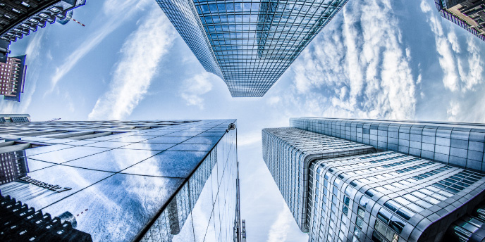 buildings seen from below