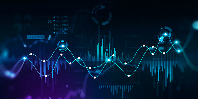 data chart with ascending and descending lines