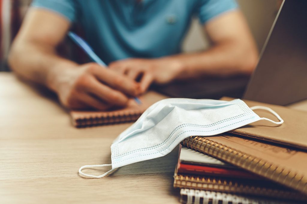 student studying at home