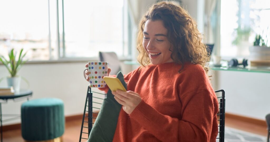 woman browsing an e-commerce website on a mobile