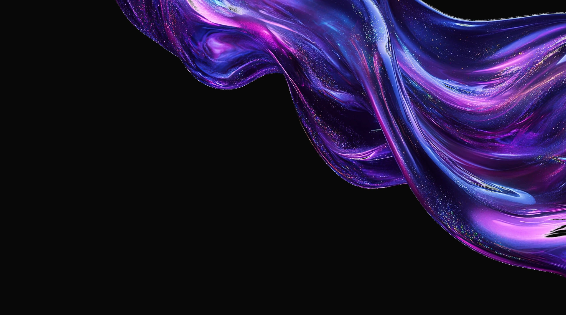 Abstract flowing purple and blue digital wave design on a white background